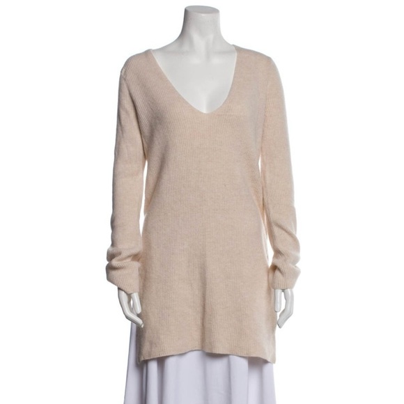 Helmut Lang Cream V-Neck Sweater - Picture 1 of 2
